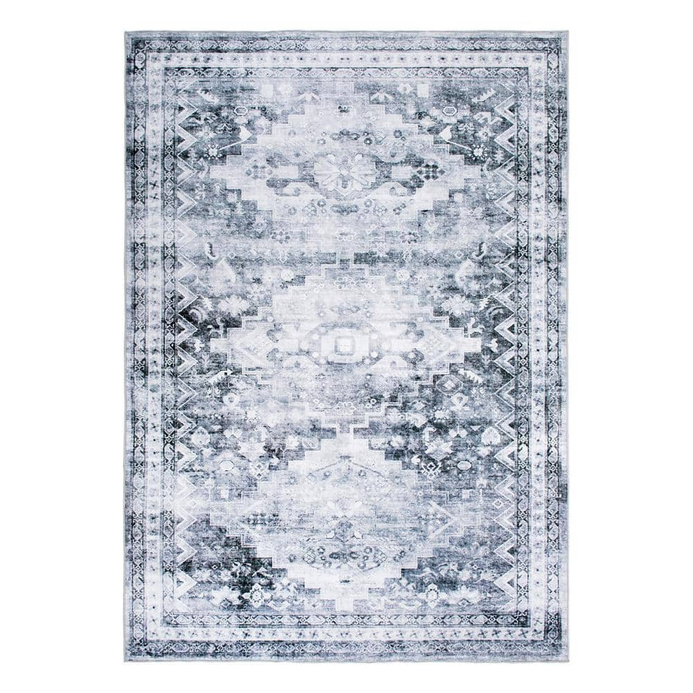 World Rug Gallery Gray 5 Ft X 7 Ft Distressed Transitional Machine   Gray World Rug Gallery Area Rugs 7023gray5x7 64 1000 