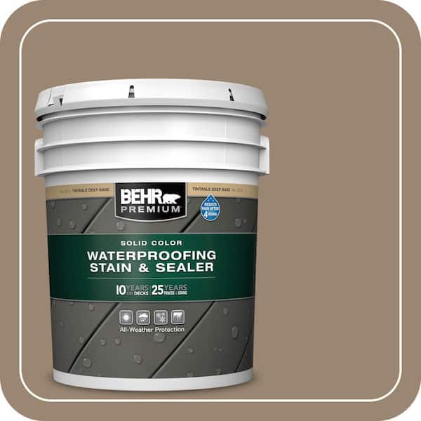 5 gal. #SC-153 Taupe Solid Color Waterproofing Exterior Wood Stain and Sealer