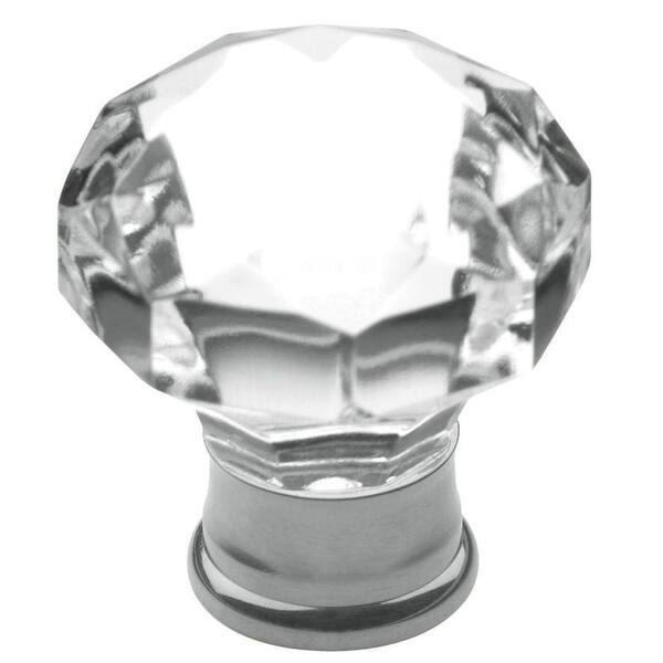 Baldwin Flat Faceted Crystal 1-3/16 in. Polished Chrome Cabinet Knob