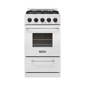 20 in. 2.4 cu. ft. Propane Gas Off-Grid Range with Battery Ignition Sealed Burners in White