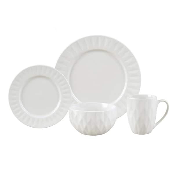 Lorren Home Trends 16-Piece White Porcelain Set (Service for 4)