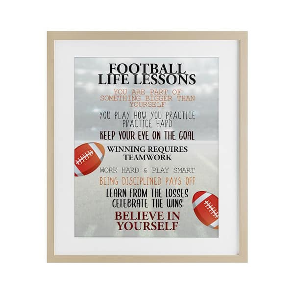 Football Life Lessons by Kim Allen Birch Framed Sports Graphic Art Print 21 in. x 17 in.