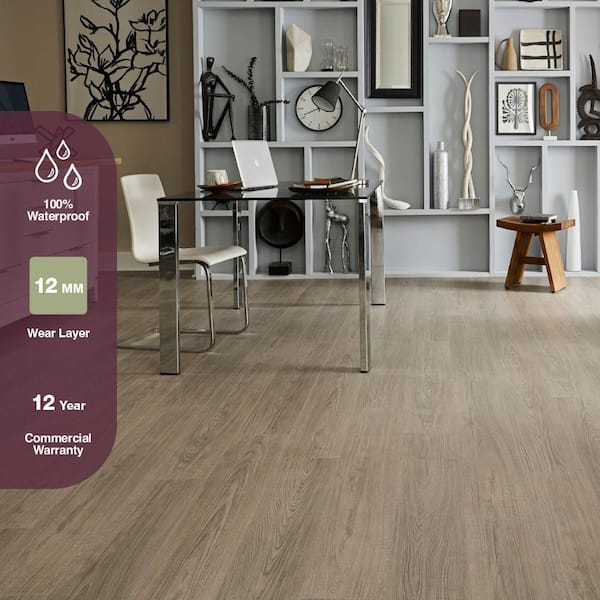 Taisen Oak 12 mm T x 7.5 in. W Waterproof Laminate Wood Flooring (21.06 sq. ft./case)