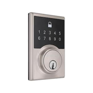 Square Satin Nickel Compact Touch Electronic Deadbolt