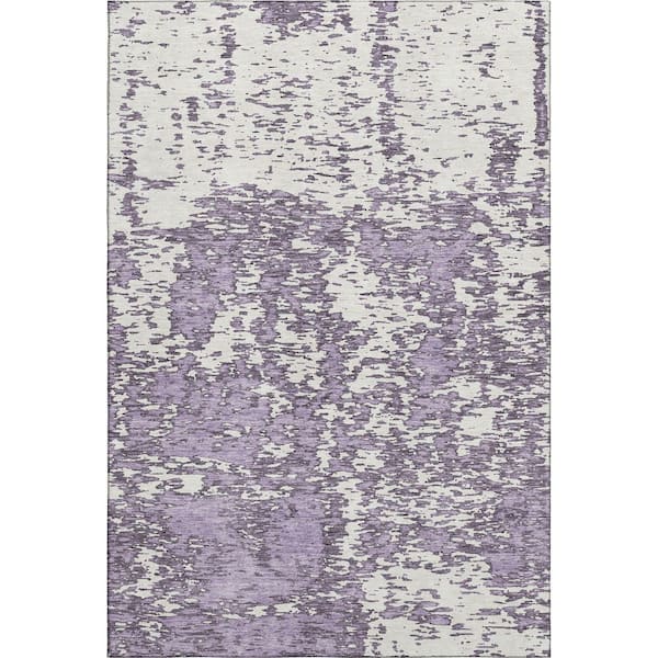 Addison Rugs Mayfield Premium Machine Washable Abstract AMF946 Lavender 5 ft. x 7 ft. 6 in. Area Rug