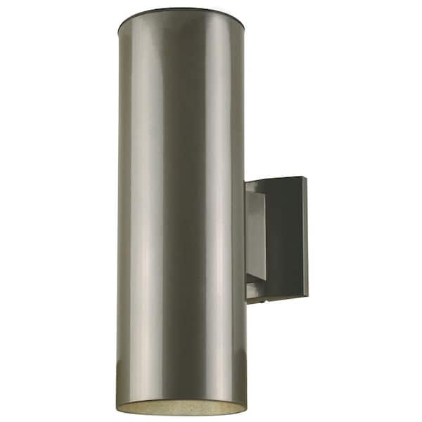 Westinghouse 2-Light Polished Graphite on Steel Cylinder Outdoor Wall Lantern Sconce