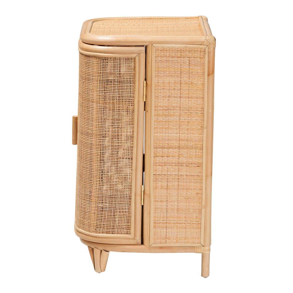 Yanka Natural Rattan Bohemian Storage Cabinet with Shelves
