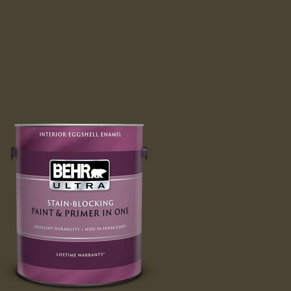 BEHR ULTRA 1 gal. #UL140-1 French Roast Eggshell Enamel Interior Paint and Primer in One