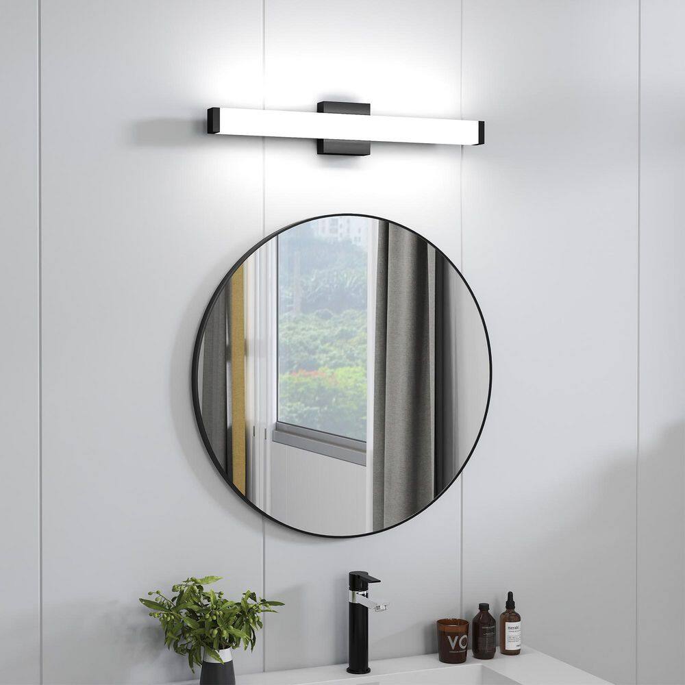 25 in. Black Vanity Light Bar with 1 Integrated 6000k Cool White Dimmable LED price history on PriceWatchPro
