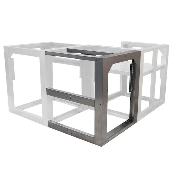 Uniframe Systems 90° Corner Kit Outdoor Kitchen Framing Island Module in Galvanized Steel