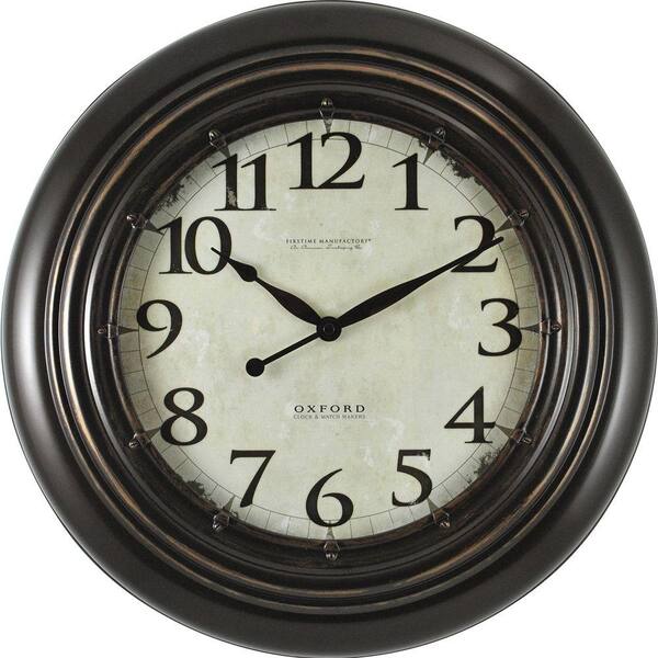 FirsTime 18 in. Round Oxford Station Wall Clock