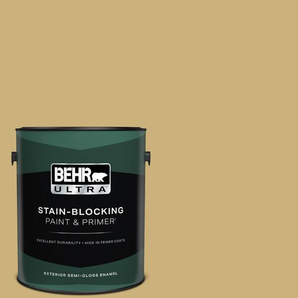 BEHR ULTRA 1 gal. #360F-4 Dry Sea Grass Semi-Gloss Enamel Exterior Paint & Primer