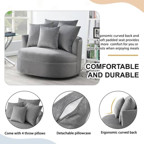 luca cuddle fabric swivel chair