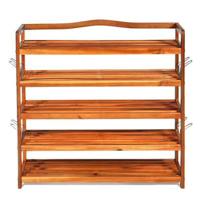 wooden shoe rack
