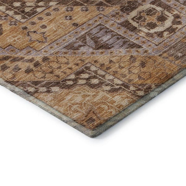 Mayfield Premium Machine Washable Abstract AMF1924 Copper 3 ft. x 5 ft. Area Rug