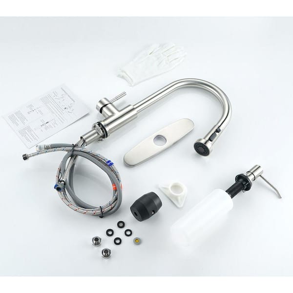 キッチン家電 ScENTIMENTALS AP001 ALEASHA Single-Handle Pull Down Sprayer Kitchen Faucet with Soap