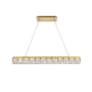 4 in. Simply Living 1-Light Gold Integrated LED Pendant Light