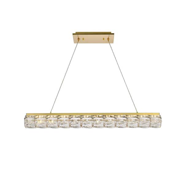 Unbranded 4 in. Simply Living 1-Light Gold Integrated LED Pendant Light