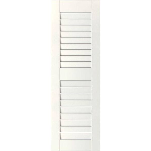 Ekena Millwork 15 in. x 48 in. Exterior Real Wood Western Red Cedar Open Louvered Shutters Pair White