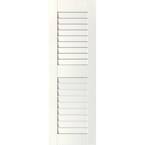 15 in. x 58 in. Exterior Real Wood Pine Louvered Shutters Pair White
