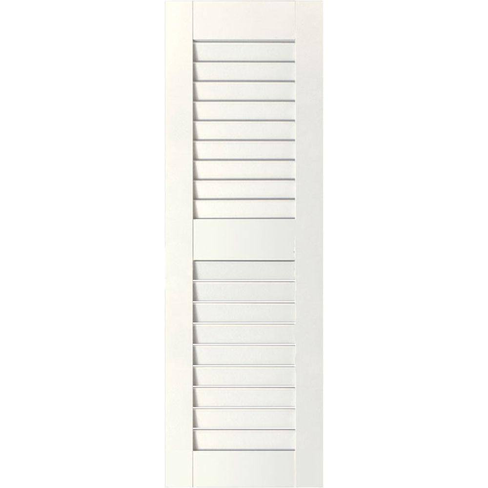 18 in. x 41 in. Exterior Real Wood Sapele Mahogany Louvered Shutters Pair White price history on PriceWatchPro