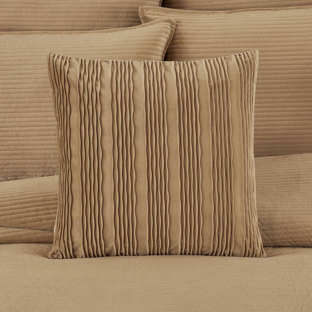 Toulhouse Wave Gold Velvet 20" Square Throw Pillow Cover