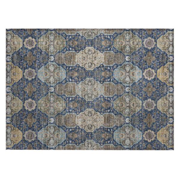 Chantille Machine Washable Indoor/Outdoor Abstract ACN2484 Navy 2 ft. x 3 ft. Accent Rug