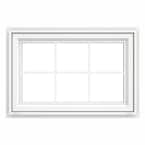 35.5 in. x 23.5 in. V-4500 Series White Vinyl Awning Window with Colonial Grids/Grilles