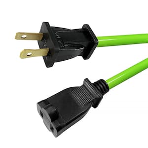 12ft Green 16/3 Outdoor Power Extension Cable Extender Cord NEMA 5-15 Grounded 
