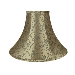 16 in. x 12 in. Brown with Gold Accents Bell Lamp Shade