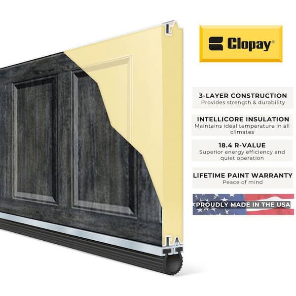 Clopay Bridgeport Steel Extended Panel 8 ft. x 7 ft. Insulated