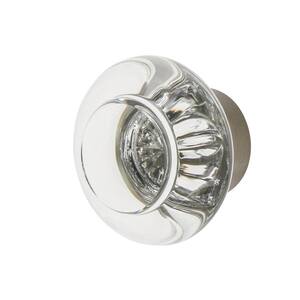 Round Clear Crystal 1-3/8 in. Cabinet Knob in Satin Nickel