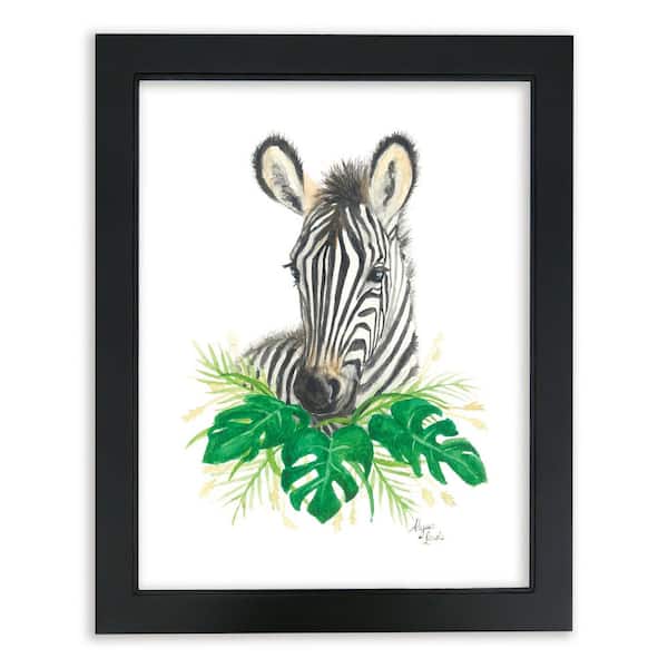 Unbranded Safari Littles "Zebra" by Alyssa Lewis Individual Black Framed Animal Art Print 20 in. x 16 in.