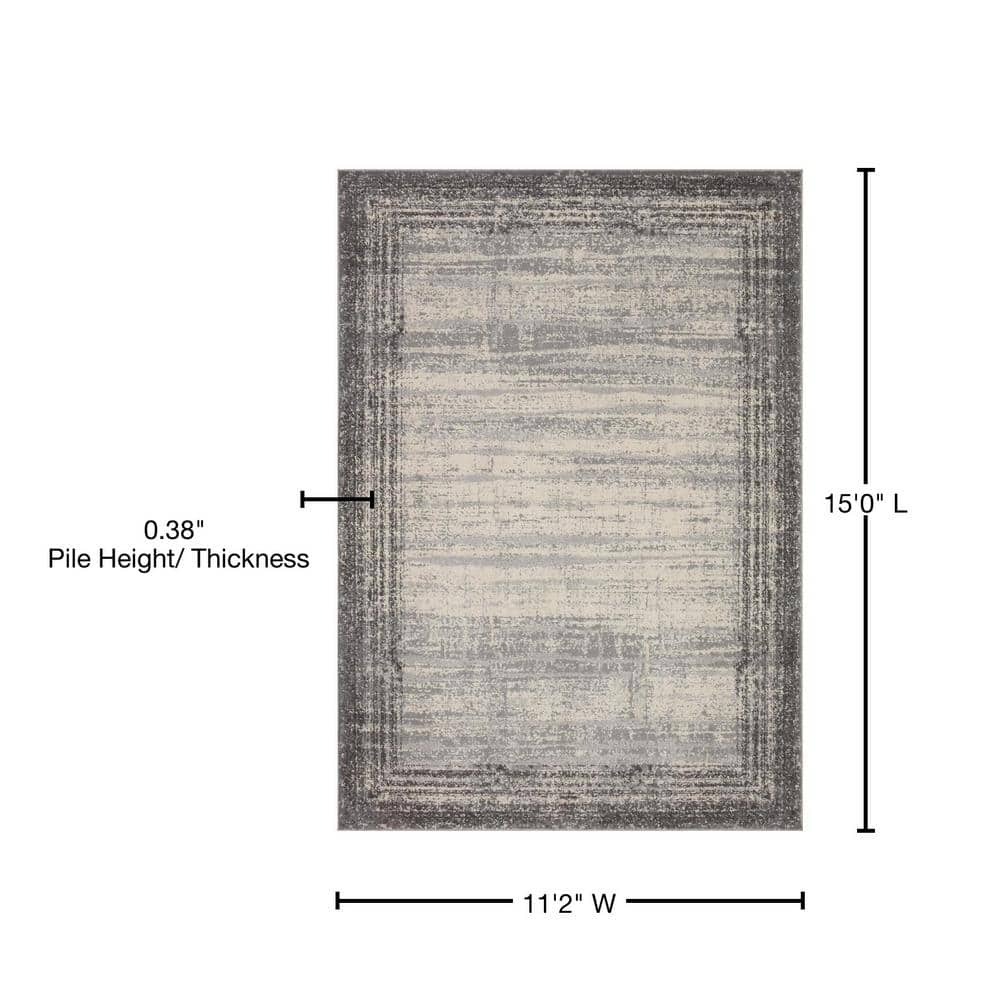 Austen Abstract Pebble & Charcoal Large Area Rug 11'-2" x 15'
