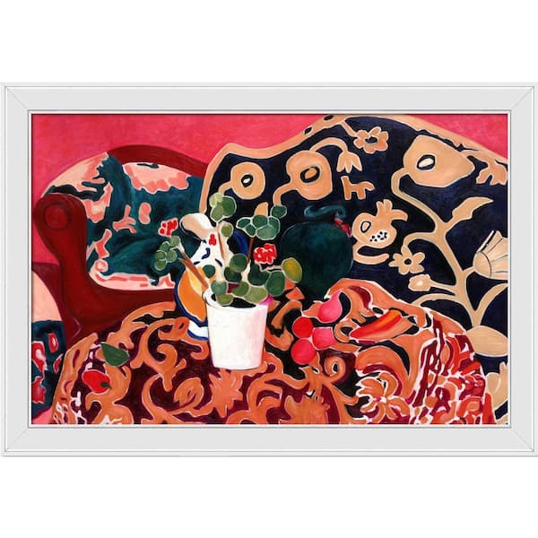 LA PASTICHE Spanish Still Life by Henri Matisse Galerie White Framed Abstract Oil Painting Art Print 28 in. x 40 in.