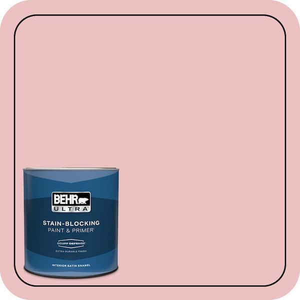 BEHR ULTRA 1 qt. #130C-2 Cafe Pink Extra Durable Satin Enamel Interior Paint & Primer