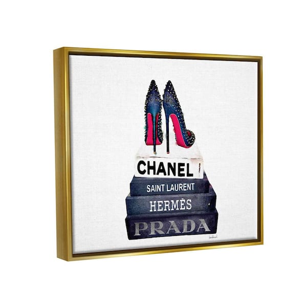 The Stupell Home Decor Collection High Fashion Book Shelf with Stilettos  Heel by Amanda Greenwood Floater Frame Culture Wall Art Print 25 in. x 31  in. agp-154_ffg_24x30 - The Home Depot