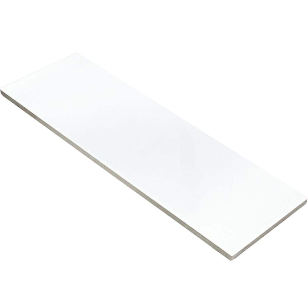 Lucid 6" x 18" White Polished Marble Look Tile