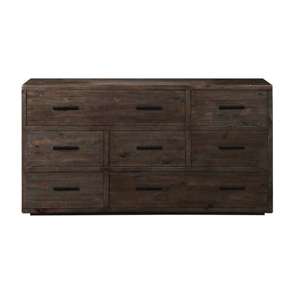 Modus Furniture McKinney 7-Drawer Espresso Pine Dresser 35 in. H x 66 in. W x 19 in. D