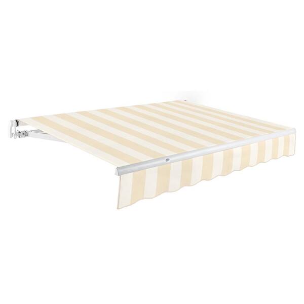 AWNTECH 10 ft. LX-Maui Manual Retractable Acrylic Awning (96 in. Projection) in Linen/Almond/White