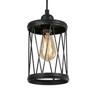 1-Light Metal Silver Modern Indoor Mini Pendant Light Farmhouse Perfect for Kitchen, Dining Room, and Living Room