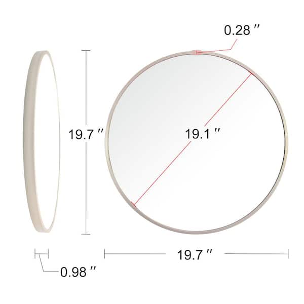 20 in. W x 20 in. H Small Round Framed Wall-Mounted Bathroom Vanity Mirror in Gold