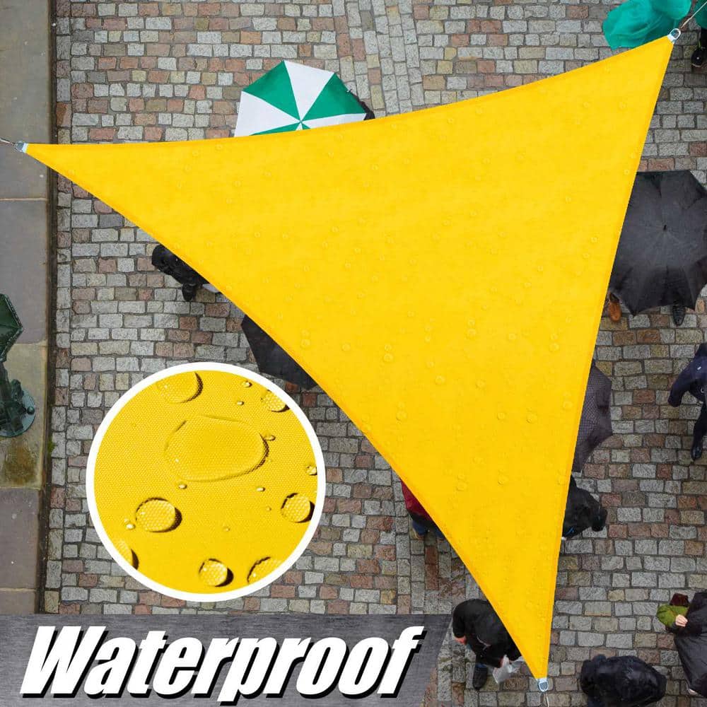 Large Yellow Waterproof Triangle Patio Shade Sail