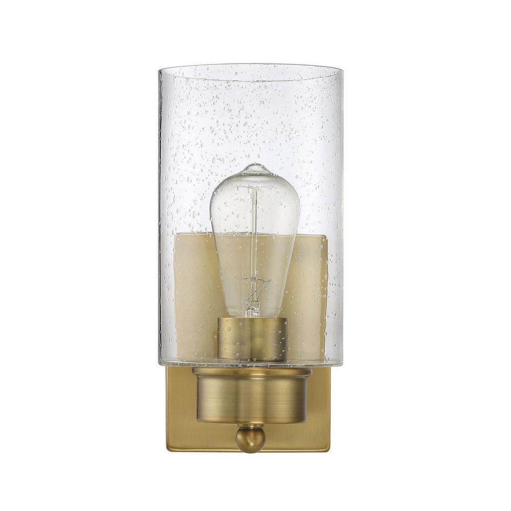 Edgewood Nickel Dimmable 1-Light Wall Sconce with Clear Glass