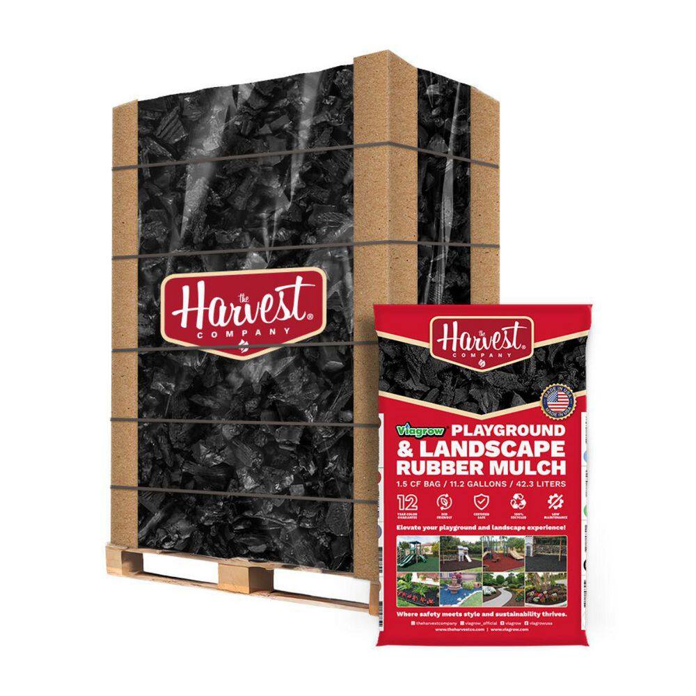 Viagrow 1.5 cu. ft. / 2000 lbs. Black Rubber Mini-Nuggets Bagged Mulch for Landscape and Playground (50-Pack) price history on PriceWatchPro
