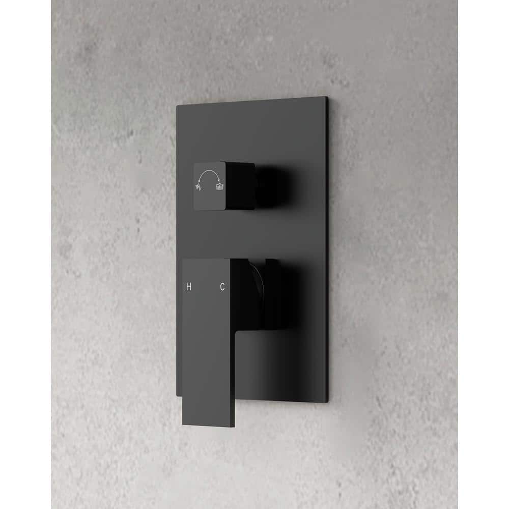 Matte Black Adjustable Rain Shower Head System with Handheld