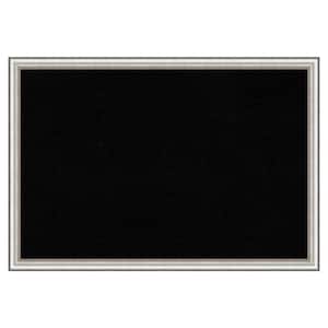 Salon Silver Narrow Framed Black Corkboard 38 in. x 26 in. Bulletine Board Memo Board