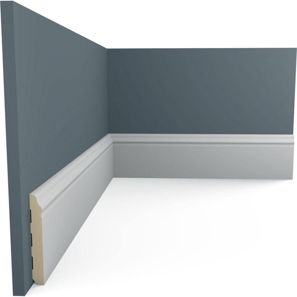 Primed Gray Polyurethane Geometric Baseboard Moulding Sample