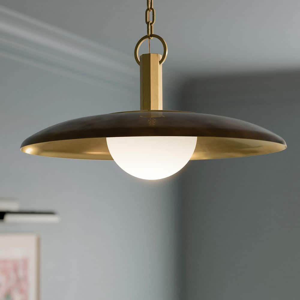 Kurio 22 in. 1-Light Pendant With Etched Opal Glass in Lacquered Bronze price history on PriceWatchPro