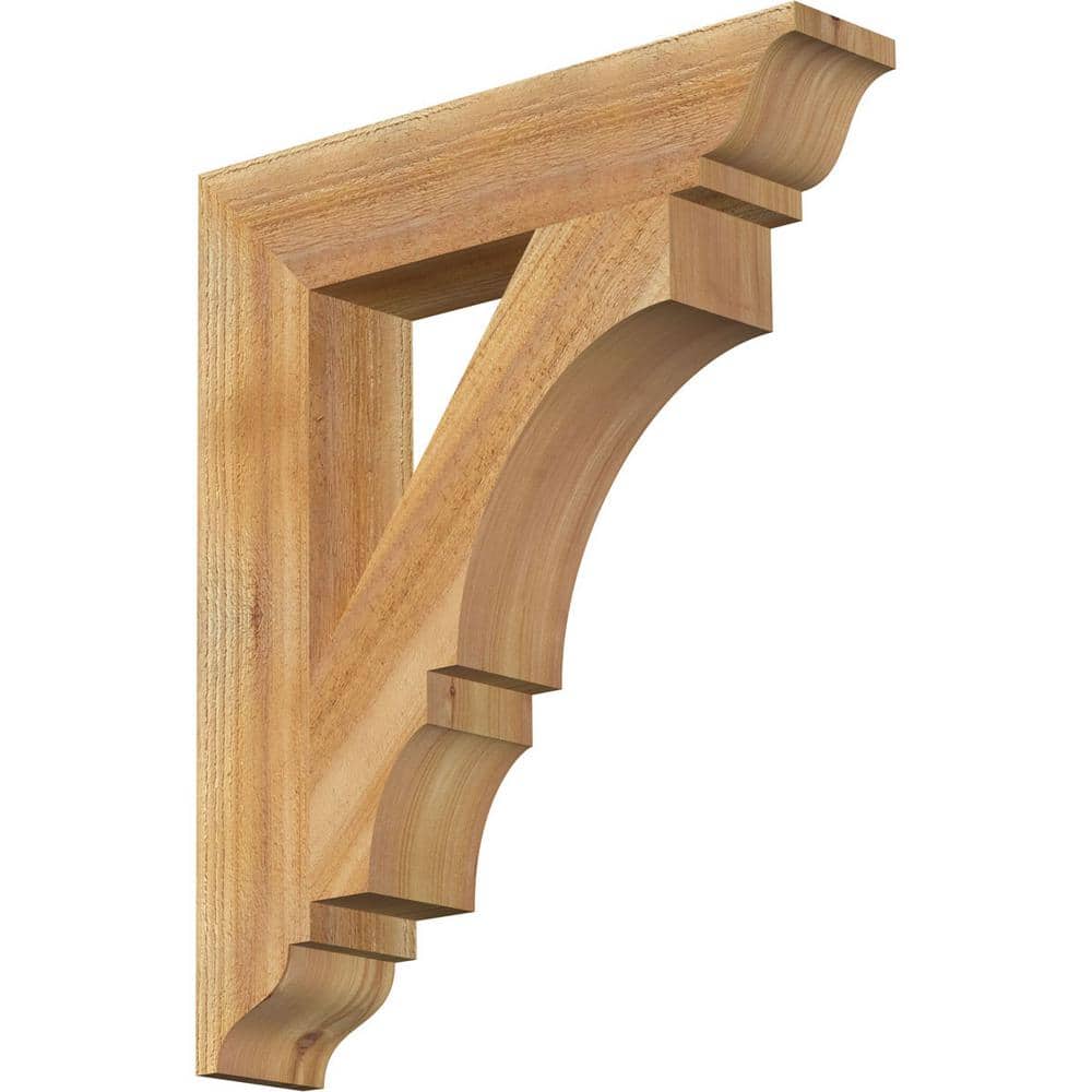 Ekena Millwork 4 in. x 24 in. x 20 in. Western Red Cedar Balboa Traditional Rough Sawn Bracket